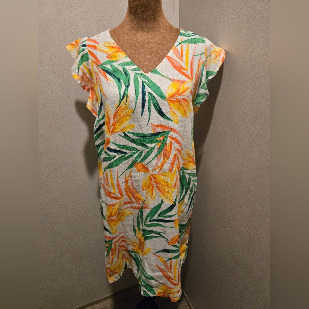 Nicole Miller Green and Yellow Floral Mini Dress
